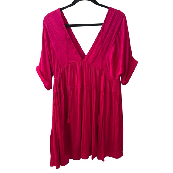 Free People Pink Babydoll V-Neck Women's Dress - Picture 1 of 9